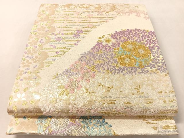 平和屋着物●六通柄袋帯 振和音 遠山舞桜 金銀糸 正絹 逸品 CABL6185vp