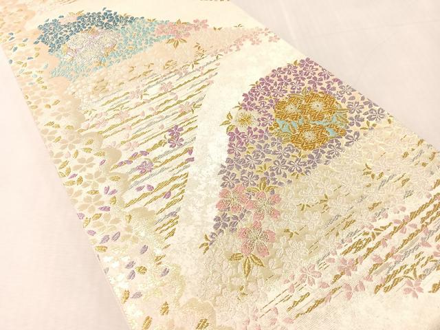 平和屋着物●六通柄袋帯 振和音 遠山舞桜 金銀糸 正絹 逸品 CABL6185vp