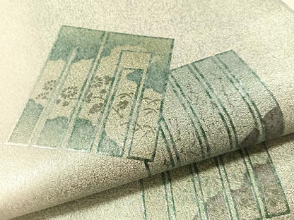 平和屋着物●全通柄袋帯 源氏香 銀彩 正絹 逸品 未使用 CABL6186vp