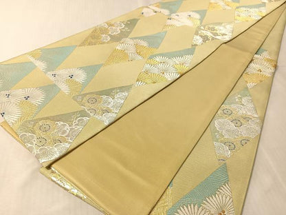 平和屋着物●六通柄袋帯 唐織 笹栞 金銀糸 正絹 逸品 CABL6187vp