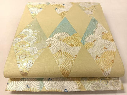 平和屋着物●六通柄袋帯 唐織 笹栞 金銀糸 正絹 逸品 CABL6187vp