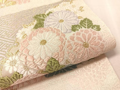 平和屋着物●六通柄袋帯　唐織　元禄宴秀麗花　金銀糸　正絹　逸品　CABL6191vp