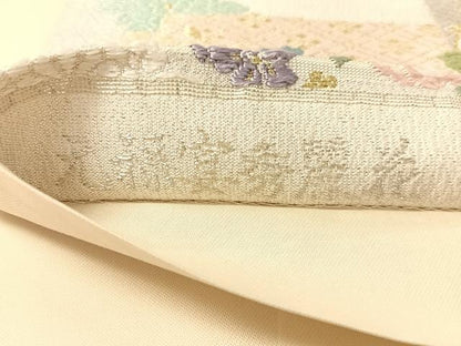 平和屋着物●六通柄袋帯　唐織　元禄宴秀麗花　金銀糸　正絹　逸品　CABL6191vp