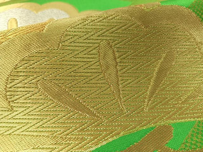 平和屋着物●西陣　川島織物　六通柄　本袋帯　松　金銀糸　正絹　逸品　未使用　CABL6201vp