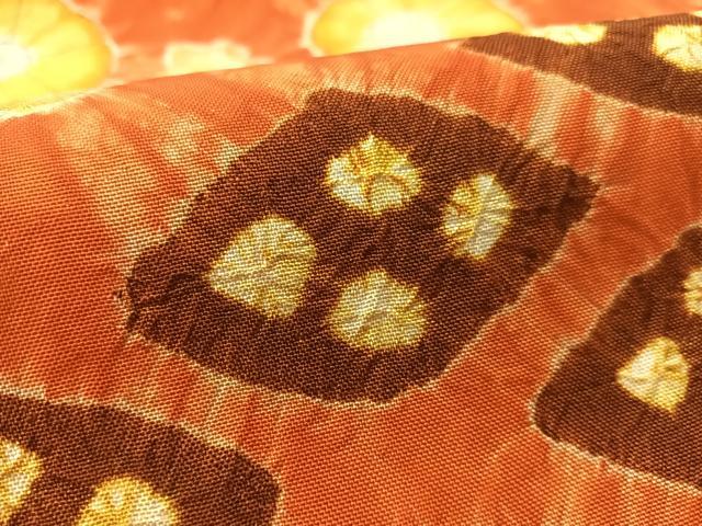 平和屋着物●全通柄袋帯　総絞り　菱花文　正絹　逸品　CABL6202vp
