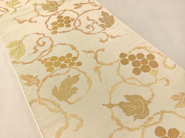 平和屋着物●全通柄　本袋帯　葡萄唐草文　金糸　正絹　逸品　CABL6210vp