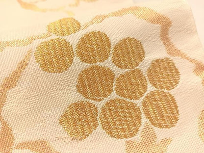 平和屋着物●全通柄　本袋帯　葡萄唐草文　金糸　正絹　逸品　CABL6210vp