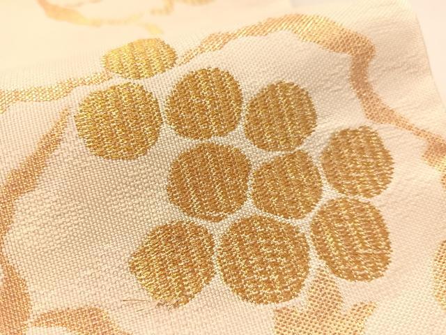 平和屋着物●全通柄　本袋帯　葡萄唐草文　金糸　正絹　逸品　CABL6210vp