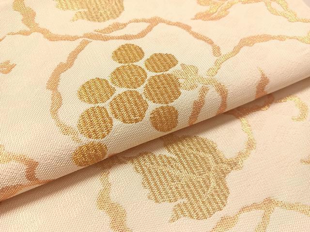 平和屋着物●全通柄　本袋帯　葡萄唐草文　金糸　正絹　逸品　CABL6210vp