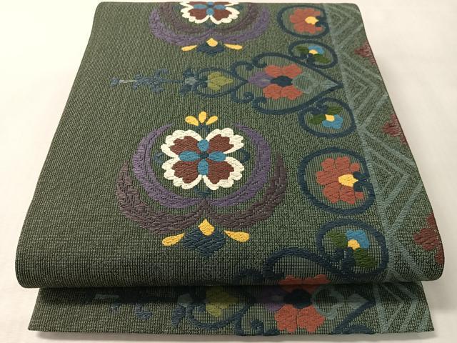 平和屋着物●六通柄袋帯　吉祥花間道　正絹　逸品　未使用　CABL6216vp