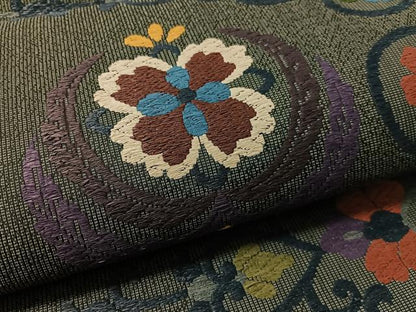 平和屋着物●六通柄袋帯　吉祥花間道　正絹　逸品　未使用　CABL6216vp