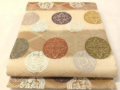 平和屋着物●六通柄袋帯　唐織　御部司　花丸文　正絹　逸品　CABL6217vp