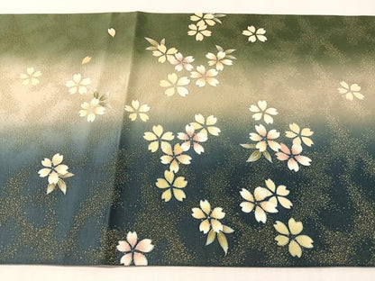 平和屋着物●十日町友禅作家　あらい義風　六通柄袋帯　舞桜　金通し地　正絹　逸品　CABL6218vp