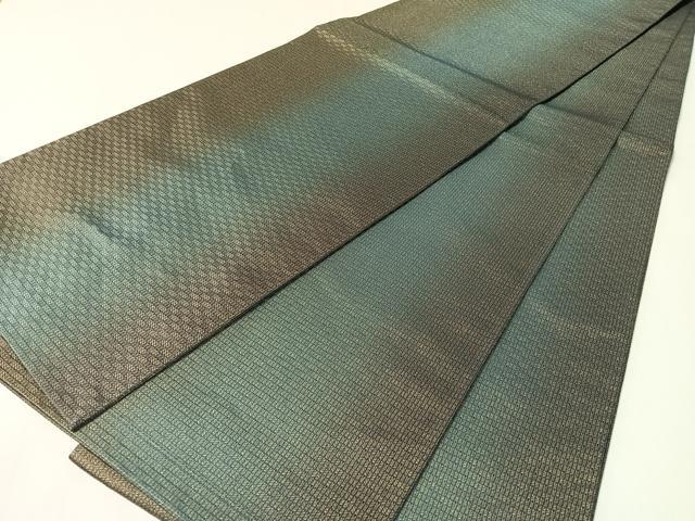 平和屋着物●両面　全通柄袋帯　霞文　金糸　正絹　逸品　CABL6222vp
