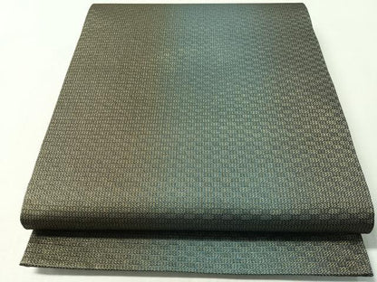 平和屋着物●両面　全通柄袋帯　霞文　金糸　正絹　逸品　CABL6222vp