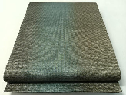 平和屋着物●両面　全通柄袋帯　霞文　金糸　正絹　逸品　CABL6222vp