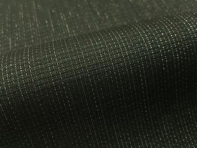 平和屋着物▽両面　六通柄袋帯　スリーシーズン　春夏秋　唐織　市松蔦の葉文　黒地　金糸　やまと誂製　正絹　逸品　CABL6226vp