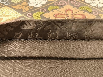 平和屋着物●全通柄袋帯　唐織　名物裂類纂　金糸　正絹　逸品　CABL6235vp
