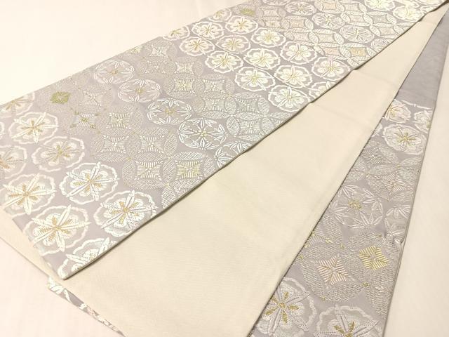 平和屋着物●六通柄袋帯　唐織　能衣松竹梅段文　金銀糸　正絹　逸品　CABL6241vp