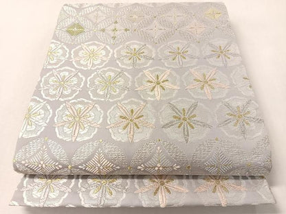 平和屋着物●六通柄袋帯　唐織　能衣松竹梅段文　金銀糸　正絹　逸品　CABL6241vp