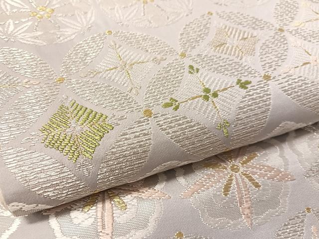 平和屋着物●六通柄袋帯　唐織　能衣松竹梅段文　金銀糸　正絹　逸品　CABL6241vp
