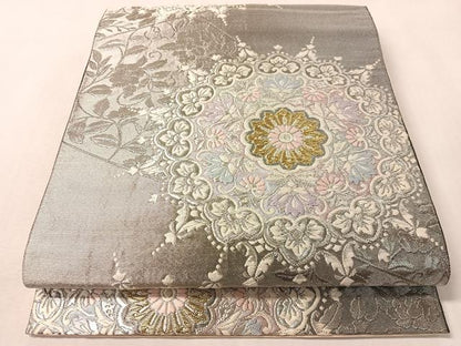 平和屋着物●六通柄袋帯　唐織　正倉院花文　金銀糸　正絹　逸品　CABL6245vp