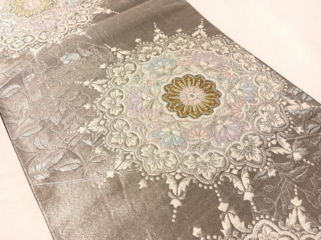 平和屋着物●六通柄袋帯　唐織　正倉院花文　金銀糸　正絹　逸品　CABL6245vp