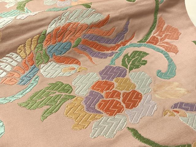 平和屋着物●西陣　六通柄袋帯　唐織　鳳凰唐草文　金糸　証紙付き　正絹　逸品　未使用　CABL6249vp