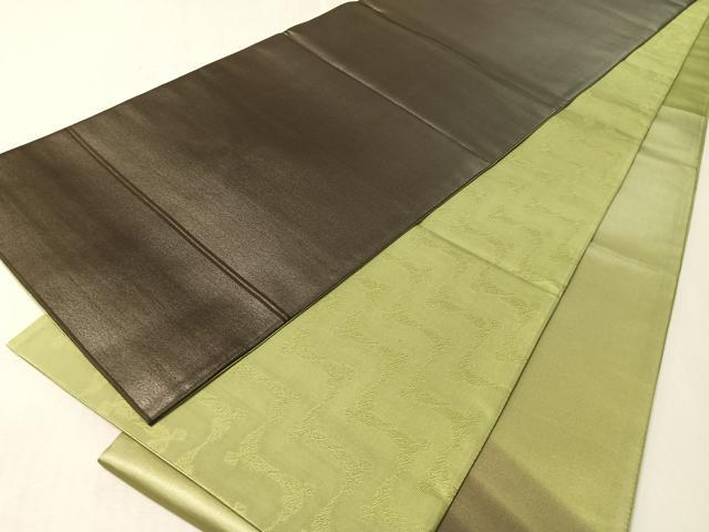 平和屋着物●染色作家　斉藤三才　太鼓柄袋帯　斜線文　正絹　逸品　未使用　CABL6250vp