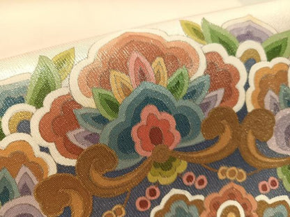 平和屋着物●西陣　太鼓柄袋帯　作家物　金銀糸　正絹　逸品　CABL6252vp