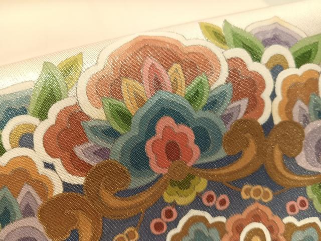平和屋着物●西陣　太鼓柄袋帯　作家物　金銀糸　正絹　逸品　CABL6252vp