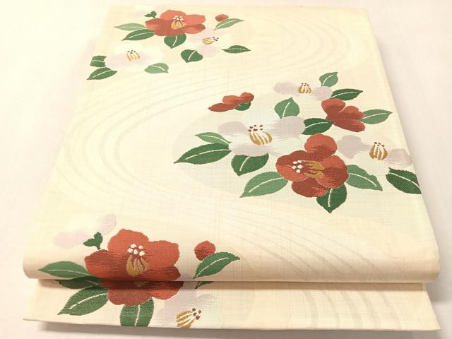 平和屋着物●六通柄袋帯　流水舞花文　正絹　逸品　CABL6255vp