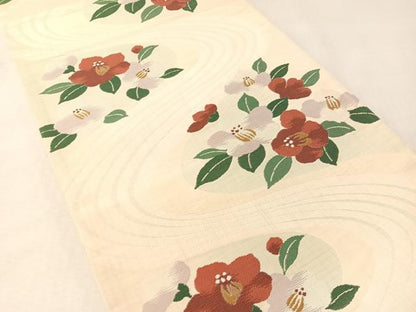 平和屋着物●六通柄袋帯　流水舞花文　正絹　逸品　CABL6255vp