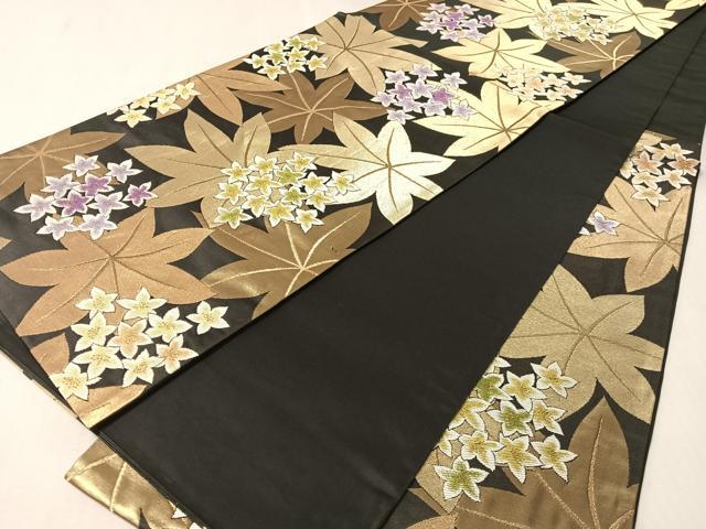 平和屋着物●島田順子　JUNKO SHIMADA　フランス芸術文化勲章受賞　六通柄袋帯　草花文　金糸　正絹　逸品　未使用　CABL6258vp