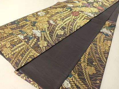 平和屋着物●六通柄袋帯　辻が花　ラメ糸　金糸　やまと誂製　正絹　逸品　CABL6262vp