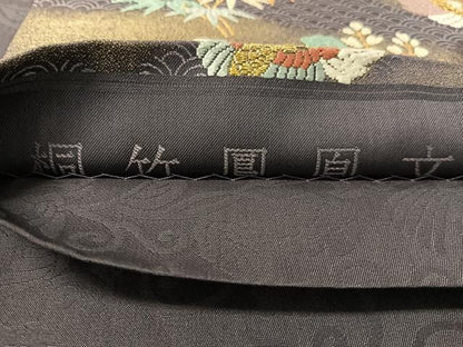 平和屋着物●六通柄袋帯　唐織　宮中御使用　伊予絹糸　桐竹鳳凰文　金糸　正絹　逸品　CABL6271vp
