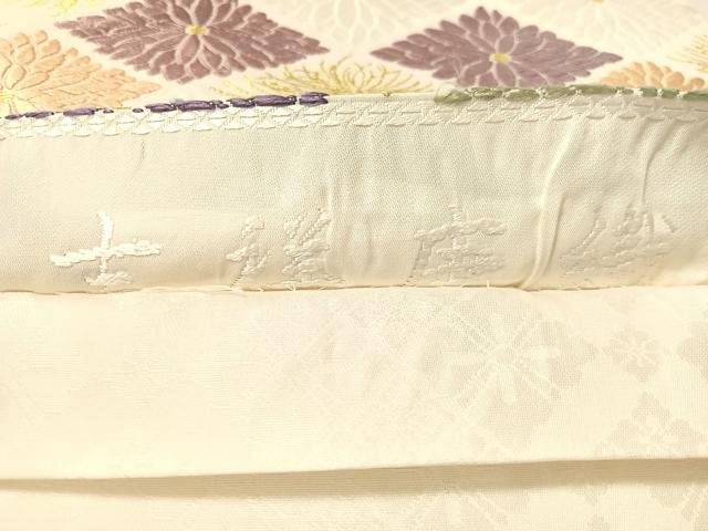 平和屋着物●六通柄袋帯 吉祥唐織 花菱文 金糸 正絹 逸品 未使用 CABL6275vp