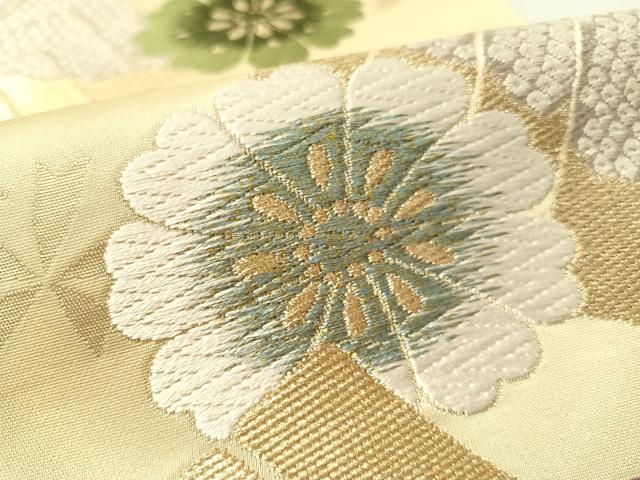 平和屋着物●六通柄袋帯 唐織 源氏香 舞花文 金糸 正絹 逸品 CABL6276vp