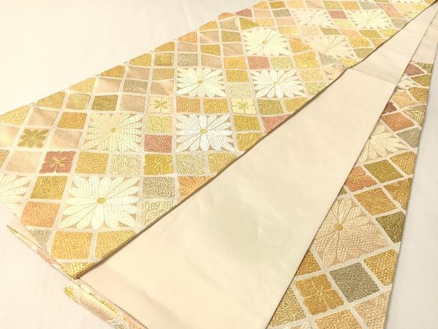 平和屋着物●六通柄袋帯　唐織　夢慶壽　金糸　正絹　逸品　CABL6278vp