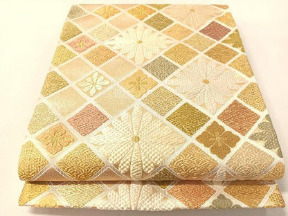 平和屋着物●六通柄袋帯　唐織　夢慶壽　金糸　正絹　逸品　CABL6278vp