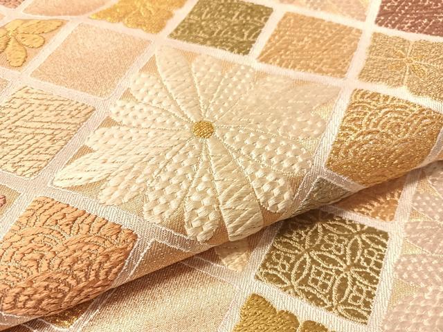 平和屋着物●六通柄袋帯　唐織　夢慶壽　金糸　正絹　逸品　CABL6278vp