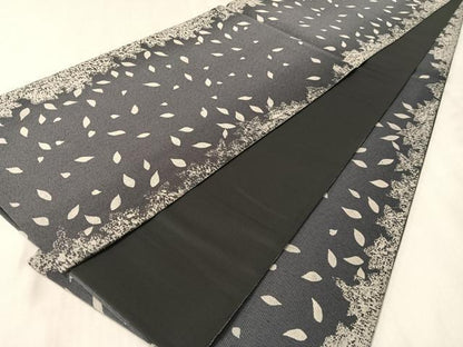 平和屋着物●全通柄袋帯 舞葉シルエット 正絹 逸品 未使用 CABL6279vp