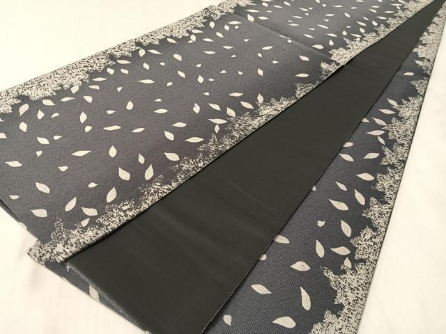 平和屋着物●全通柄袋帯 舞葉シルエット 正絹 逸品 未使用 CABL6279vp
