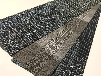 平和屋着物●両面 両方向 全通柄袋帯 藍 吉祥花文 トンボ 正絹 逸品 未使用 CABL6287vp