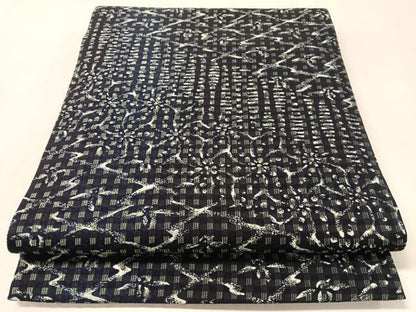 平和屋着物●両面 両方向 全通柄袋帯 藍 吉祥花文 トンボ 正絹 逸品 未使用 CABL6287vp