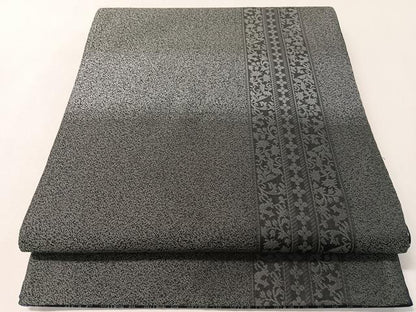 平和屋着物●両面 両方向 全通柄袋帯 藍 吉祥花文 トンボ 正絹 逸品 未使用 CABL6287vp