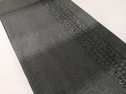 平和屋着物●両面 両方向 全通柄袋帯 藍 吉祥花文 トンボ 正絹 逸品 未使用 CABL6287vp