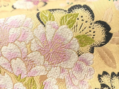 平和屋着物●六通柄袋帯　風　舞花文　金銀糸　正絹　逸品　CABL6289vp