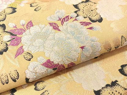 平和屋着物●六通柄袋帯　風　舞花文　金銀糸　正絹　逸品　CABL6289vp