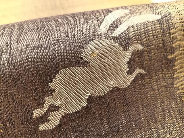平和屋着物●太鼓柄袋帯 すくい織 跳兎 正絹 逸品 CABL6290vp